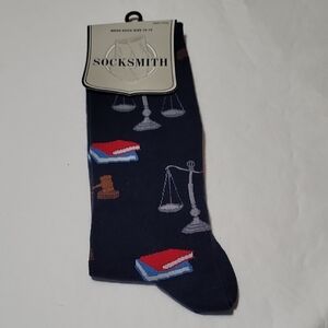 Blue Casual Socks with Legal Icons